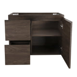 *Clearance* Avisé 750mm Wall Hung Vanity Cabinet with Drawers on the Left Side | Acacia Ash Woodgrain |