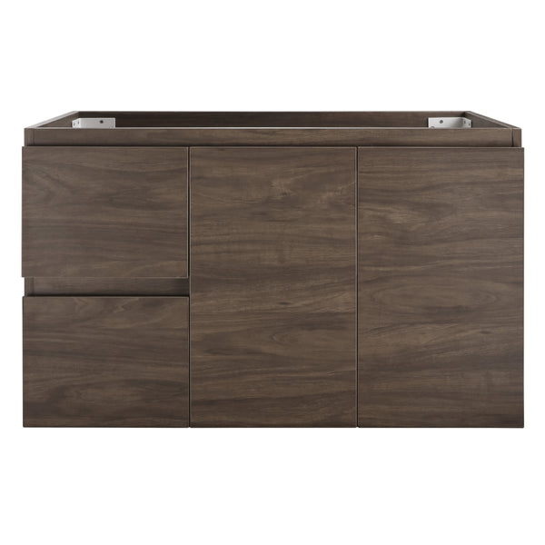 Avisé 900mm Wall Hung Vanity Cabinet with Drawers on the Left Side | Acacia Ash Woodgrain |