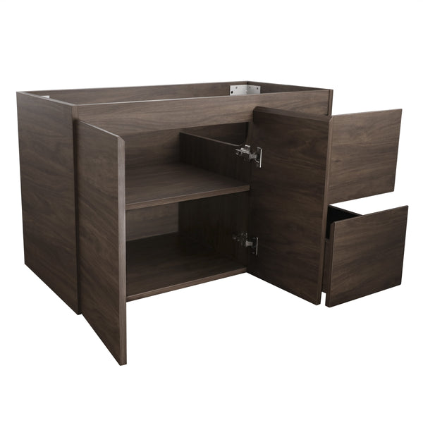 Avisé 900mm Wall Hung Vanity Cabinet with Drawers on the Right Side | Acacia Ash Woodgrain |