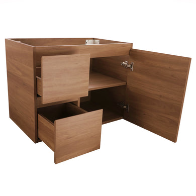 *Clearance* Avisé 750mm Wall Hung Vanity Cabinet with Drawers on the Left Side | Villara Oak Woodgrain |