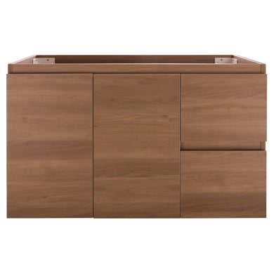 *Clearance* Avisé 900mm Wall Hung Vanity Cabinet with Drawers on the Right Side | Villara Oak Woodgrain |