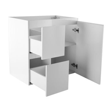Avisé 750mm Floor Standing Vanity Cabinet with Drawers on the Left Side | Gloss White |