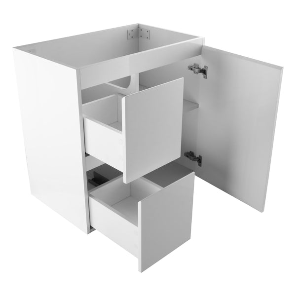 Avisé 750mm Floor Standing Vanity Cabinet with Drawers on the Left Side | Gloss White |