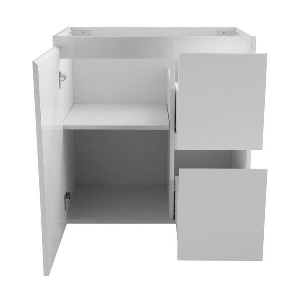 Avisé 750mm Floor Standing Vanity Cabinet with Drawers on the Right Side | Gloss White |