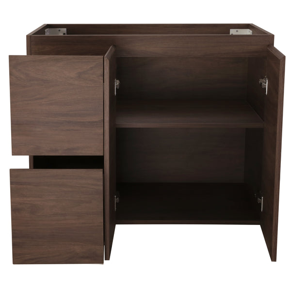 Avisé 900mm Floor Standing Vanity Cabinet with Drawers on the Left Side | Acacia Ash Woodgrain |