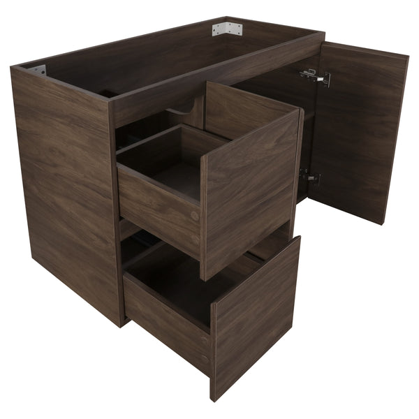 Avisé 900mm Floor Standing Vanity Cabinet with Drawers on the Left Side | Acacia Ash Woodgrain |
