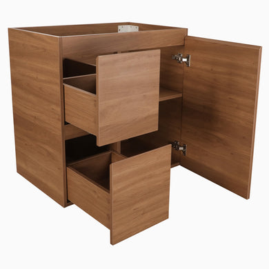 *Clearance* Avisé 750mm Floor Standing Vanity Cabinet with Drawers on the Left Side | Villara Oak Woodgrain |