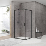Accia Semi-Frameless Shower Screen Set, Matte Black
