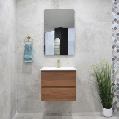 *Clearance* Alles 600mm Wall Hung Vanity Cabinet | Villara Oak Woodgrain |