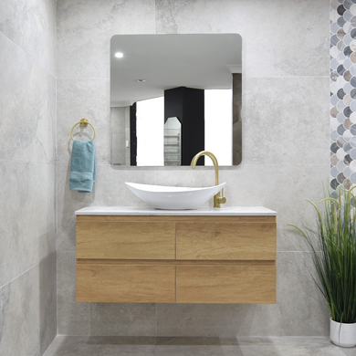 *Clearance* Alles 1200mm Wall Hung Vanity Cabinet | Alba Oak Woodgrain |