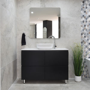 *Clearance* Alles Plus 1200mm Floor Standing Vanity Cabinet | Satin Black |