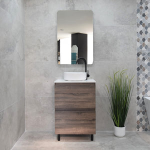 *Clearance* Alles Plus 600mm Floor Standing Vanity Cabinet | Legna Noir Woodgrain |