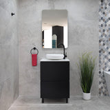 *Clearance* Alles Plus 600mm Floor Standing Vanity Cabinet | Satin Black |