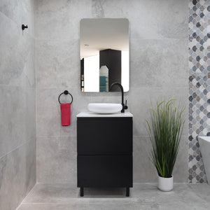 *Clearance* Alles Plus 600mm Floor Standing Vanity Cabinet | Satin Black |