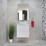 *Clearance* Alles Plus 600mm Wall Hung Vanity Cabinet | Satin White |