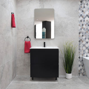 Alles Plus 750mm Floor Standing Vanity Cabinet, Satin Black *Clearance Stock*