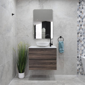 *Clearance* Alles Plus 750mm Wall Hung Vanity Cabinet | Legna Noir Woodgrain |