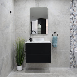 *Clearance* Alles Plus 750mm Wall Hung Vanity Cabinet | Satin Black |