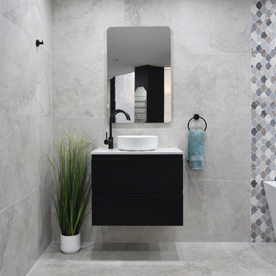 *Clearance* Alles Plus 750mm Wall Hung Vanity Cabinet | Satin Black |