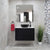 Alles Plus 900mm Wall Hung Vanity Cabinet | Satin Black |