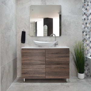 *Clearance* Alles Plus 1200mm Floor Standing Vanity Cabinet | Legna Noir Woodgrain |