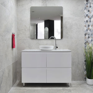 *Clearance* Alles Plus 1200mm Floor Standing Vanity Cabinet | Satin White |