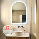 Arco Arch LED Mirror with Frosted Glass Border and Demister | 11 sizes available, from 400mm to 1500mm |