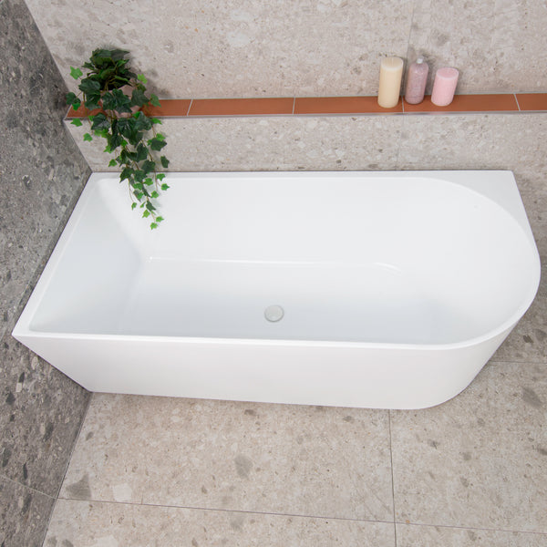 Arco 1600mm Freestanding Corner Bath | Gloss or Matte White |