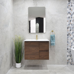 *Clearance* Avisé 750mm Wall Hung Vanity Cabinet with Drawers on the Right Side | Acacia Ash Woodgrain |