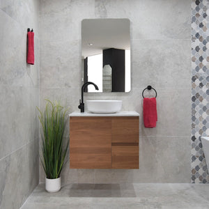 *Clearance* Avisé 750mm Wall Hung Vanity Cabinet with Drawers on the Right Side | Villara Oak Woodgrain |