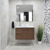 *Clearance* Avisé 900mm Wall Hung Vanity Cabinet with Drawers on the Left Side | Acacia Ash Woodgrain |