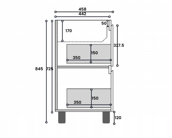 Avisé 900mm Floor Standing Vanity Cabinet with Drawers on the Right Si ...