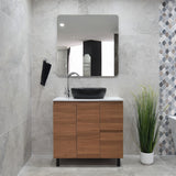 Avisé 900mm Floor Standing Vanity Cabinet with Drawers on the Right Side, Villara Oak Woodgrain *Clearance Stock*