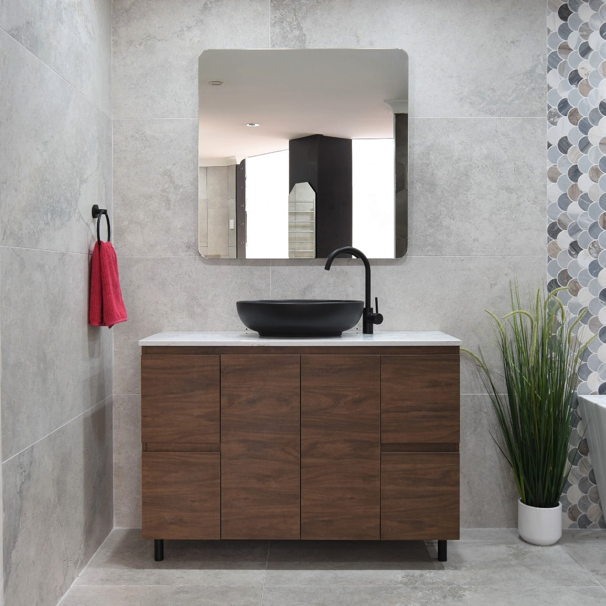 Avisé 1200mm Floor Standing Vanity Cabinet | Acacia Ash Woodgrain |