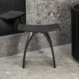 Kura Arch Artificial Stone Stool | Matte Black |