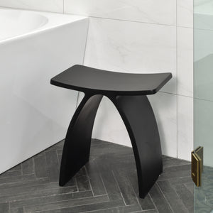 Kura Arch Artificial Stone Stool | Matte Black |