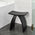Kura Arch Artificial Stone Stool | Matte Black |