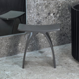Kura Arch Artificial Stone Stool | Matte Charcoal |