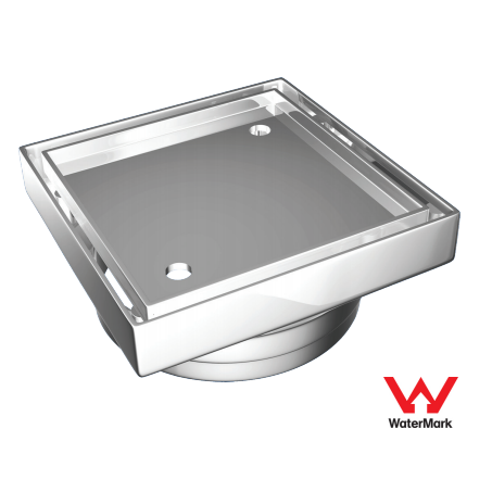 Bermuda Smart Tile Waste, 80mm - 100mm Outlet, Chrome