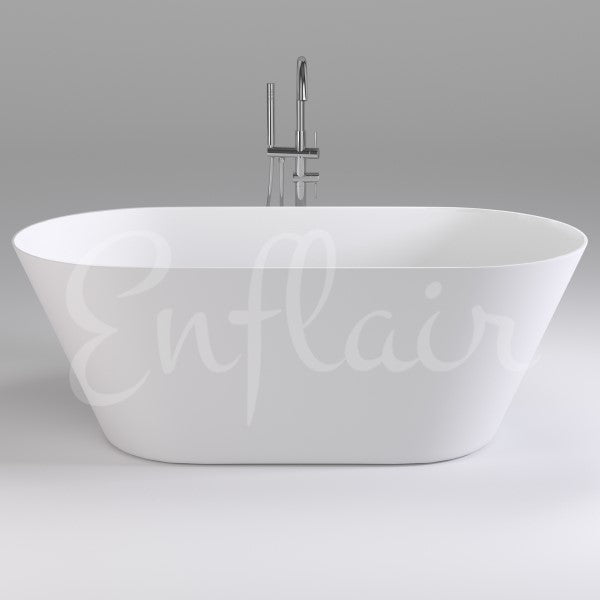 Brighton Slim 1500mm Oval Freestanding Bath, Gloss White