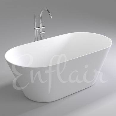 Brighton Slim 1700mm Oval Freestanding Bath, Gloss White *Clearance Stock*