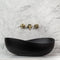 Wave Oval 600mm Artificial Stone Above-Counter Basin, Matte Black