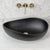 Wave Oval 600mm Artificial Stone Above-Counter Basin, Matte Black
