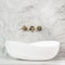 Wave Oval 600mm Artificial Stone Above-Counter Basin, Matte White