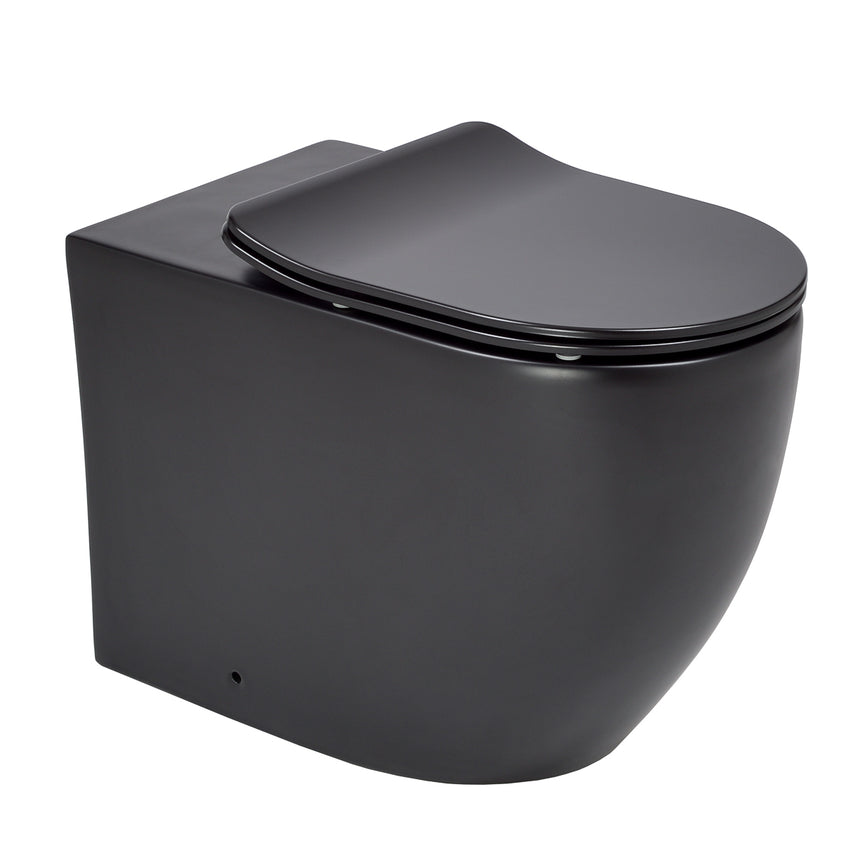 Corto Q Wall Faced Toilet Pan for In-Wall Cistern, Matte Black