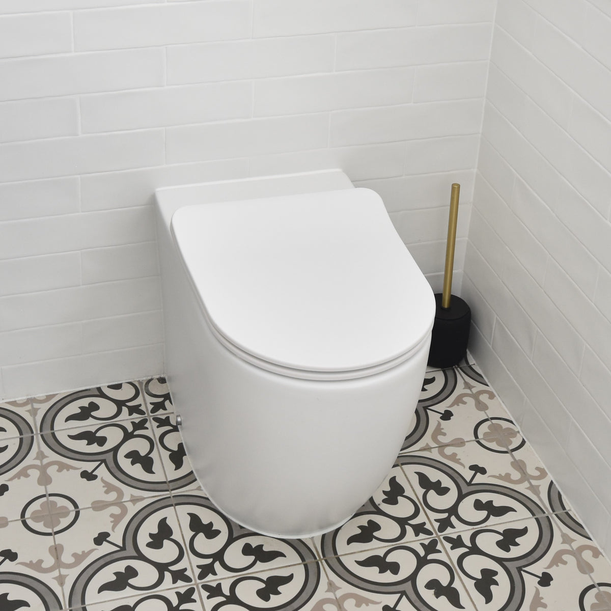 Corto Q Wall Faced Toilet Pan for In-Wall Cistern, Matte White
