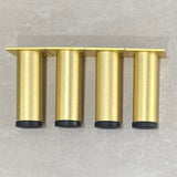 Cylio Round 120mm Vanity Legs - Set of 4, Brushed Brass (Gold)