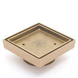 Brass Tile Insert Floor Waste, 75mm Outlet, Brushed Brass (Gold)