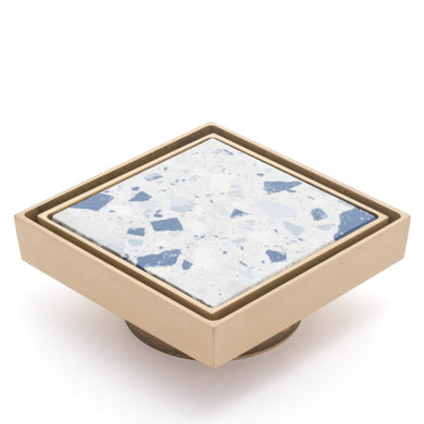 Brass Tile Insert Floor Waste | 75mm Outlet, Brushed Brass (Gold)