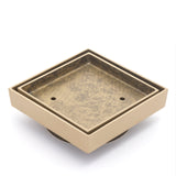 Brass Tile Insert Floor Waste | 90mm Outlet, Brushed Brass (Gold)